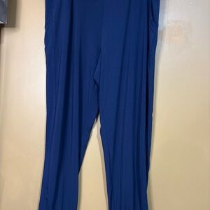 HC554 Lisa Rinna Navy Blue Knit Joggers Pant XL New  Loungewear 27 Inseam